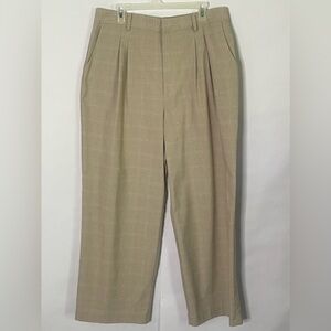 WAYF Dolly pleated wide leg trousers women’s Size XL heritage plaid academia